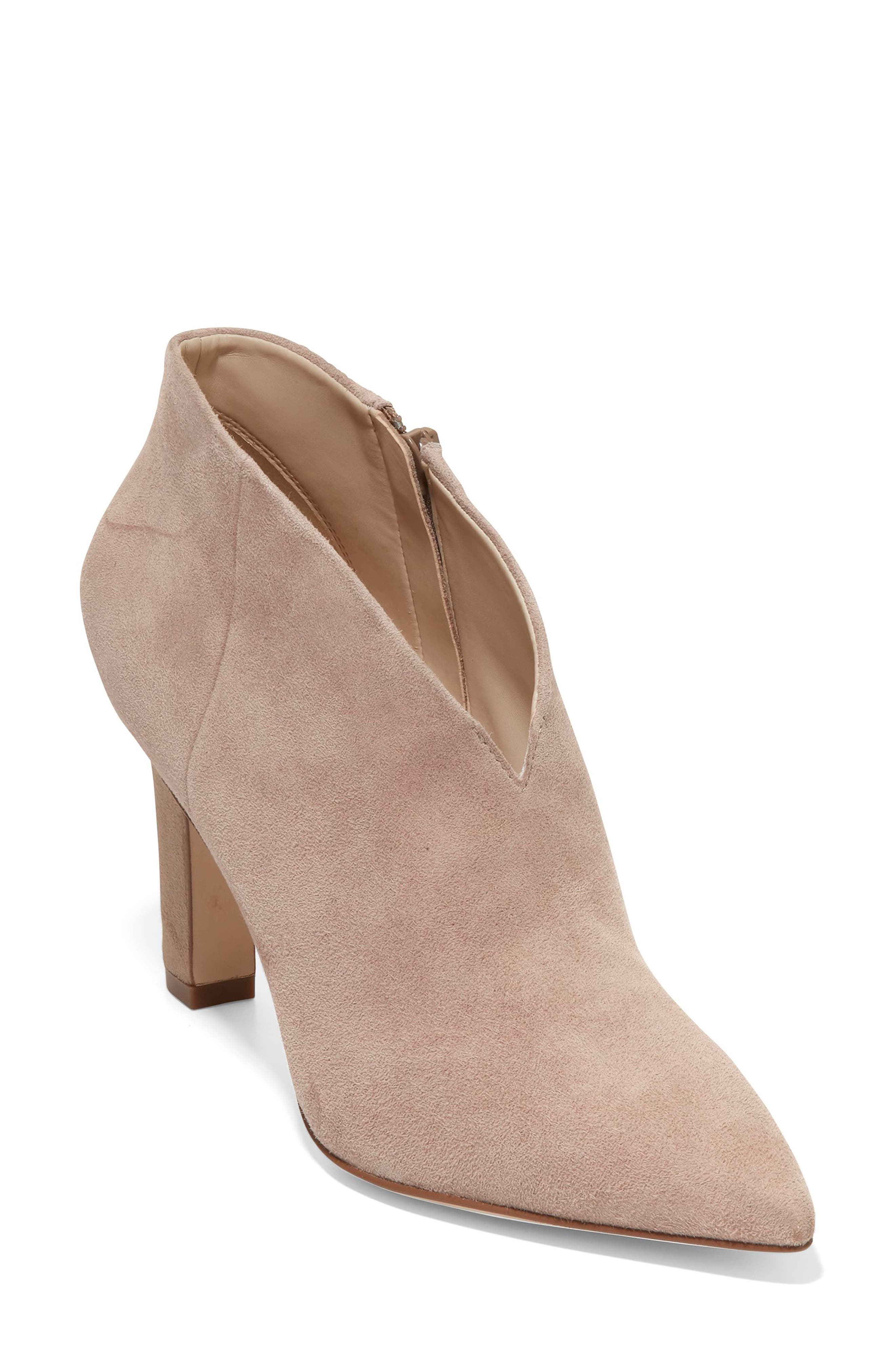 Viana Pointed Toe Bootie, Main, color, AMPHORA SUEDE