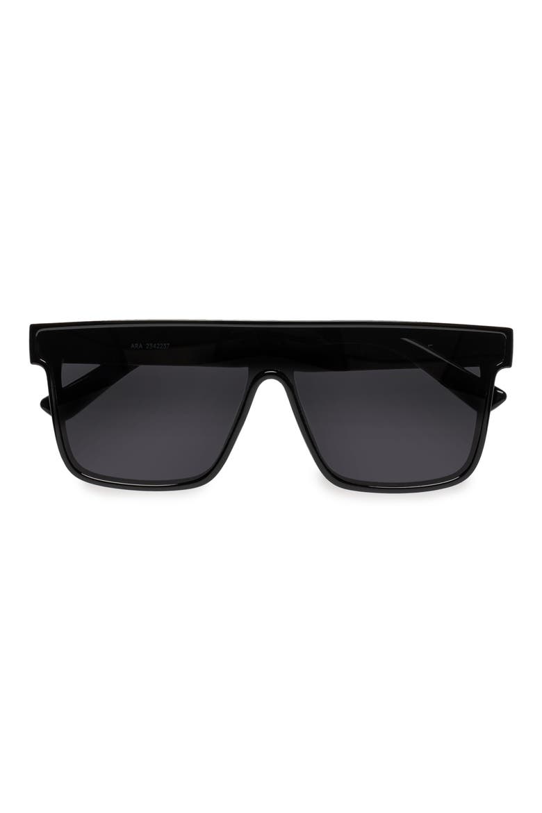 Ara 142mm Shield Sunglasses, Alternate, color, SHINY BLACK