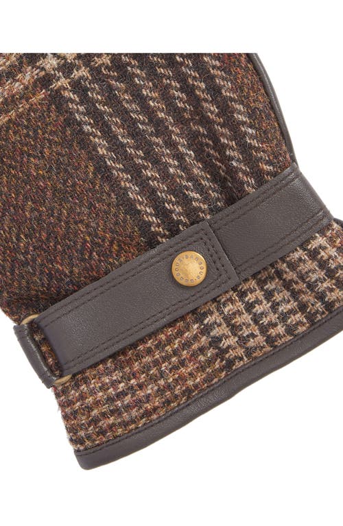 Barbour Deveron Wool & Leather Waterproof Gloves In Brown