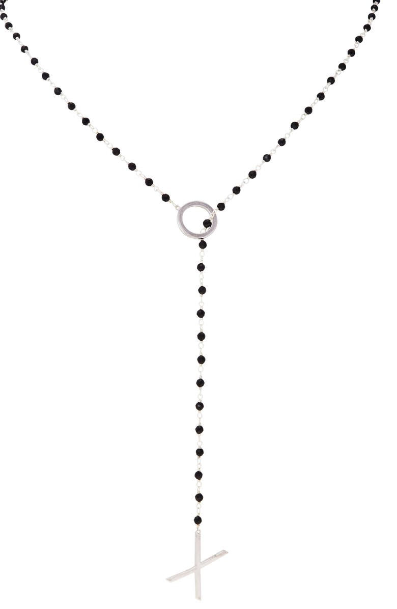 Adornia XO Rosary Y-Necklace, Main, color, 