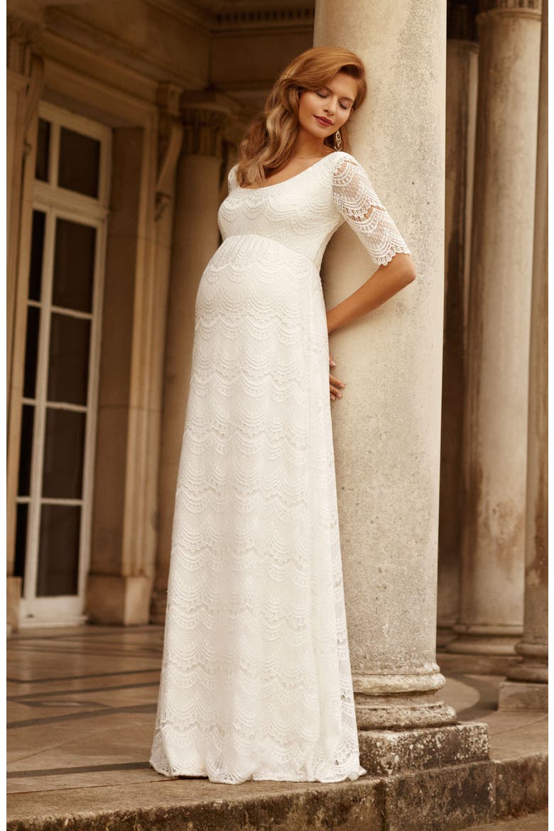 Verona Maternity Gown, Alternate, color, BRIGHT IVORY