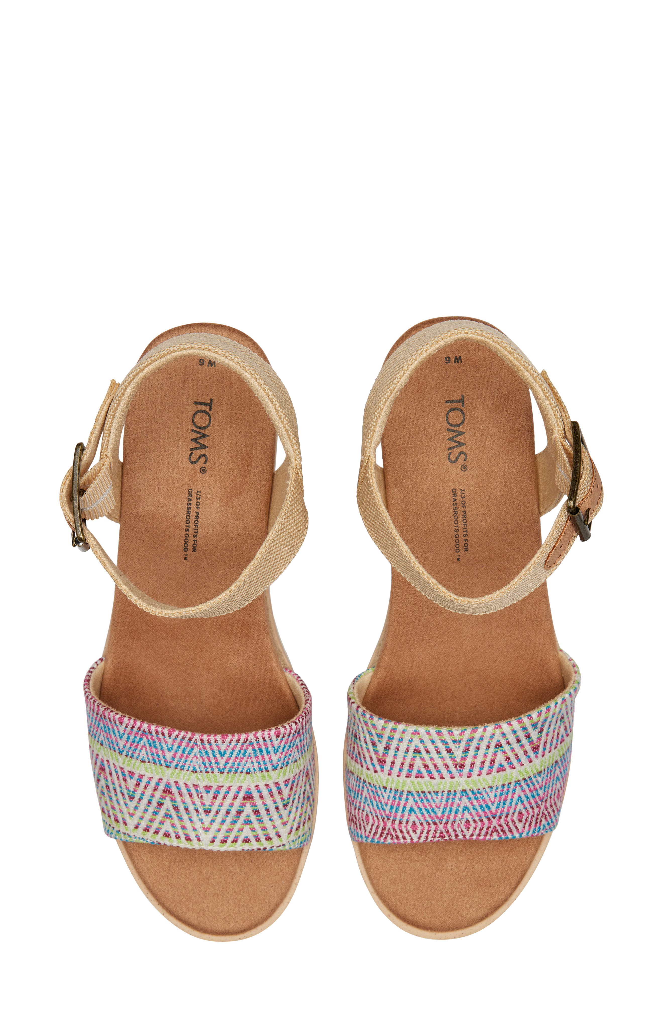 TOMS Diana Platform Wedge Sandal, Alternate, color, White