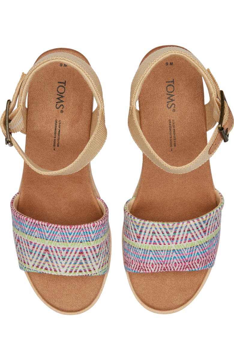 TOMS Diana Platform Wedge Sandal, Alternate, color, White