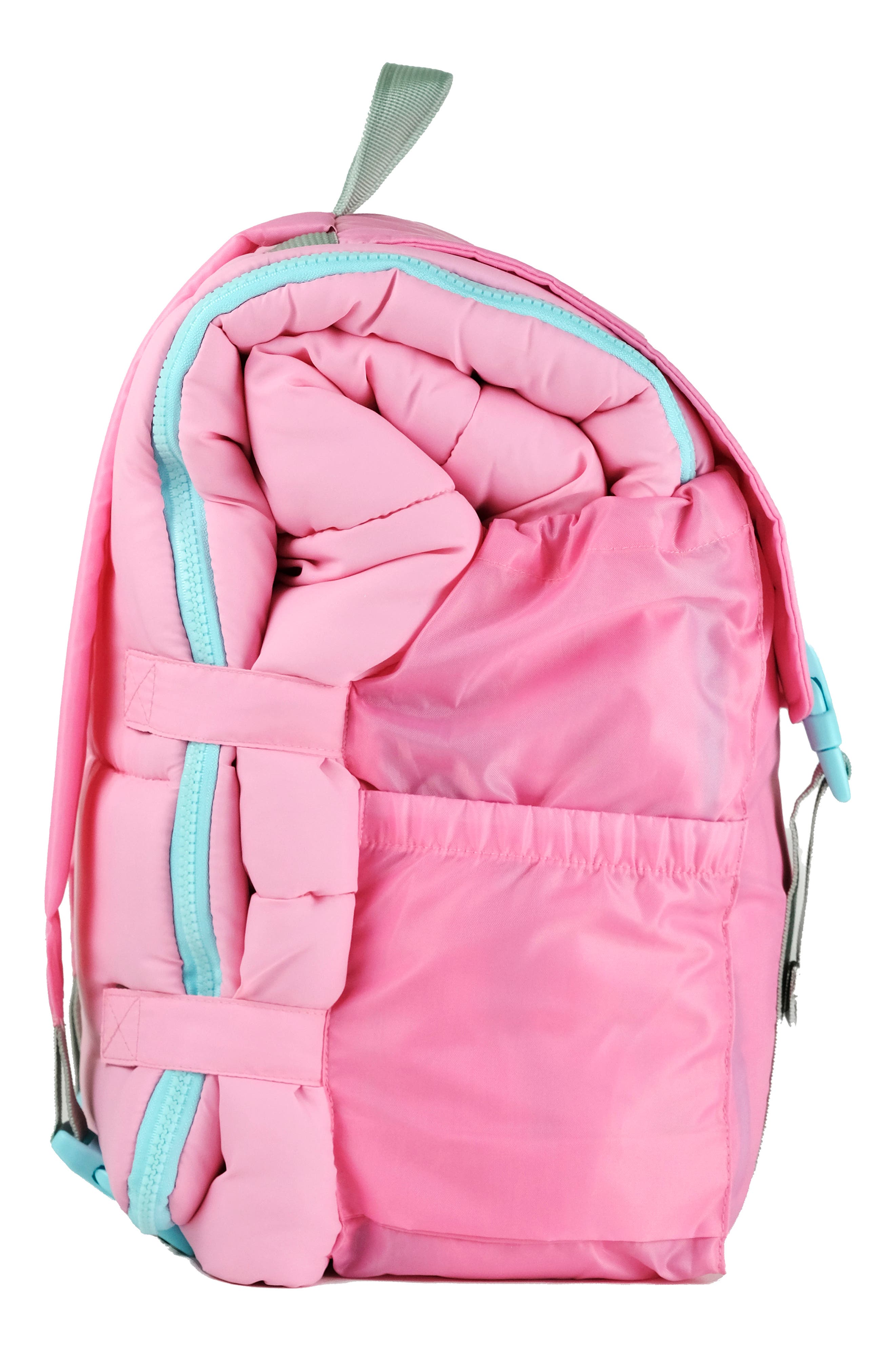 Kids' Sleep-n-Pack Glow in the Dark Sleeping Bag Backpack, Alternate, color, COSMOS PINK