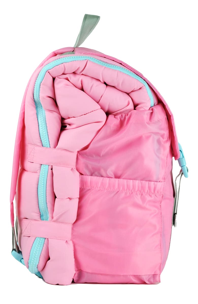 mimish Kids' Sleep-n-Pack Glow in the Dark Sleeping Bag Backpack, Alternate, color, Cosmos Pink