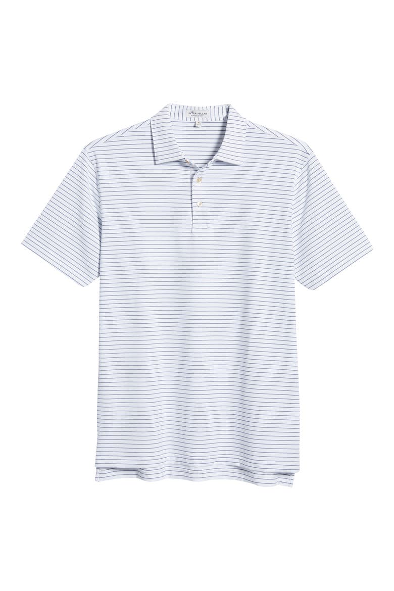 Crafty Pinstripe Performance Polo, Alternate, color, WHITE