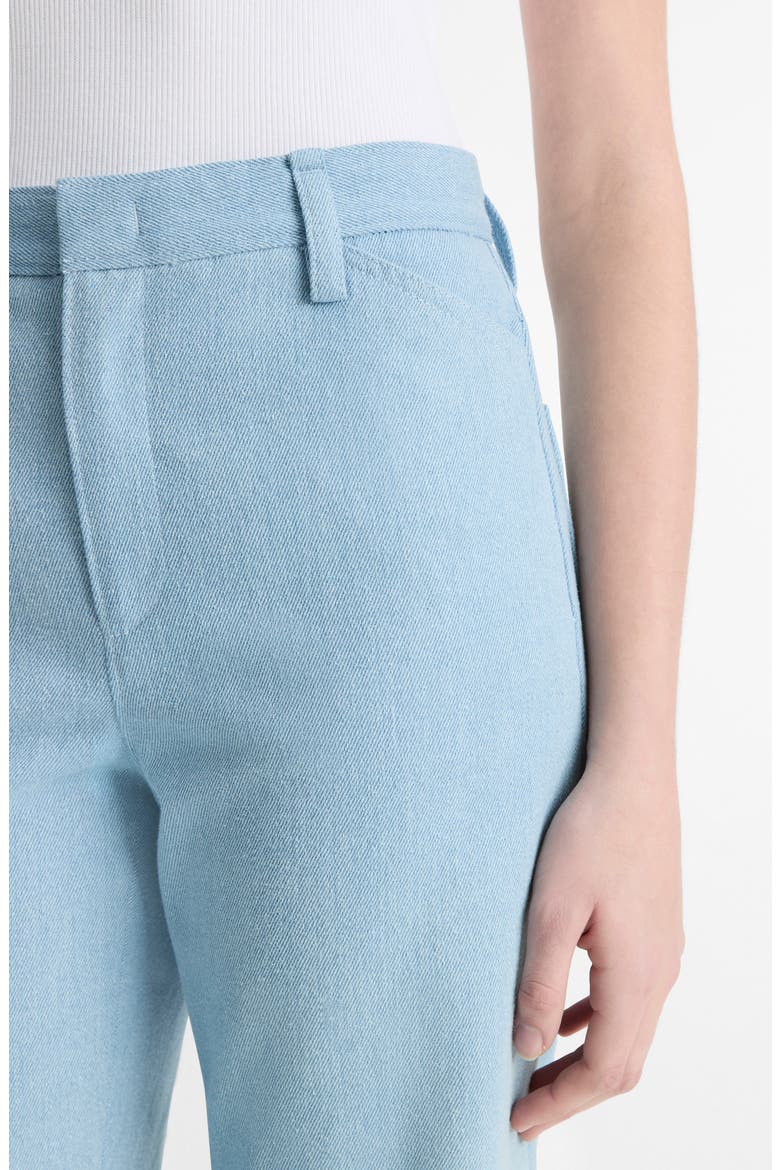 Textured Cotton Flare Pants, Alternate, color, PALE INDIGO