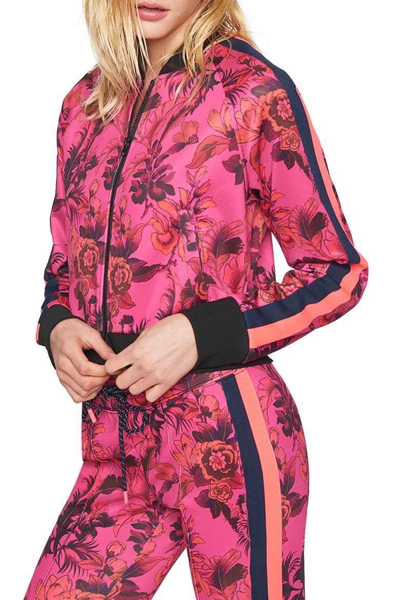 Paradise Crop Track Jacket, Alternate, color, PINK