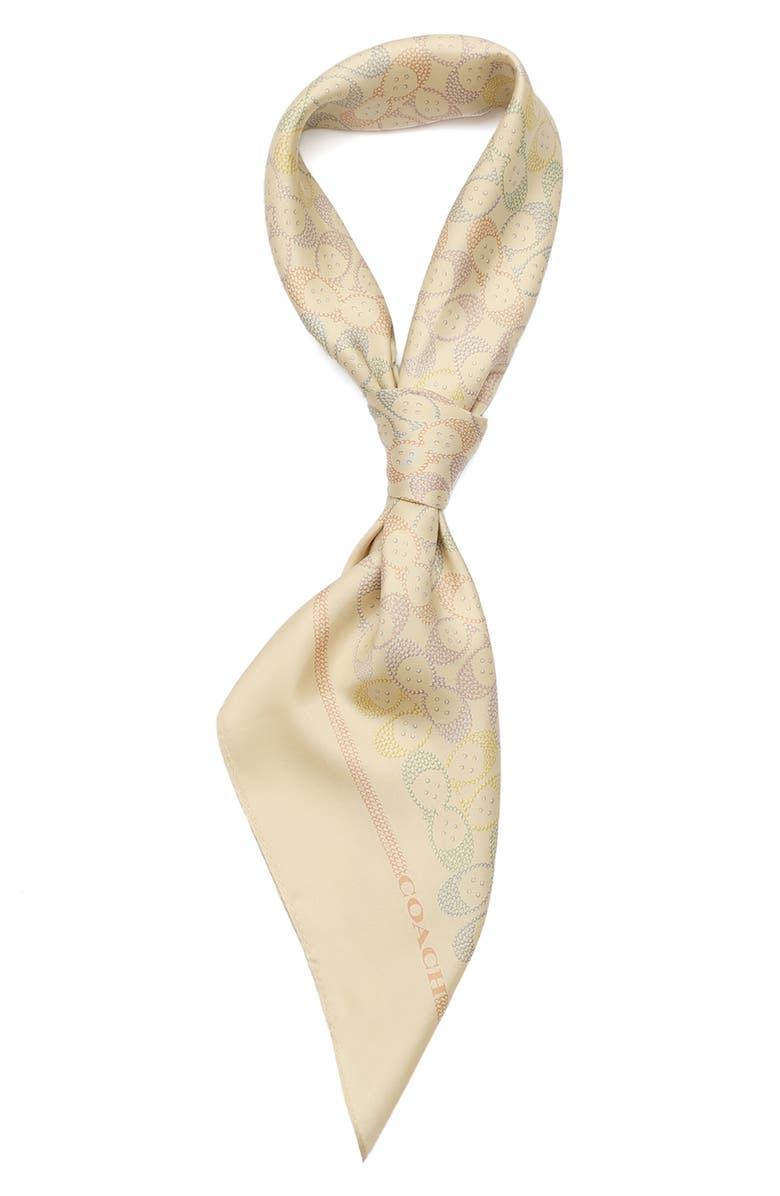 COACH Rainbow Signature C Silk Square Scarf, Alternate, color, Multi