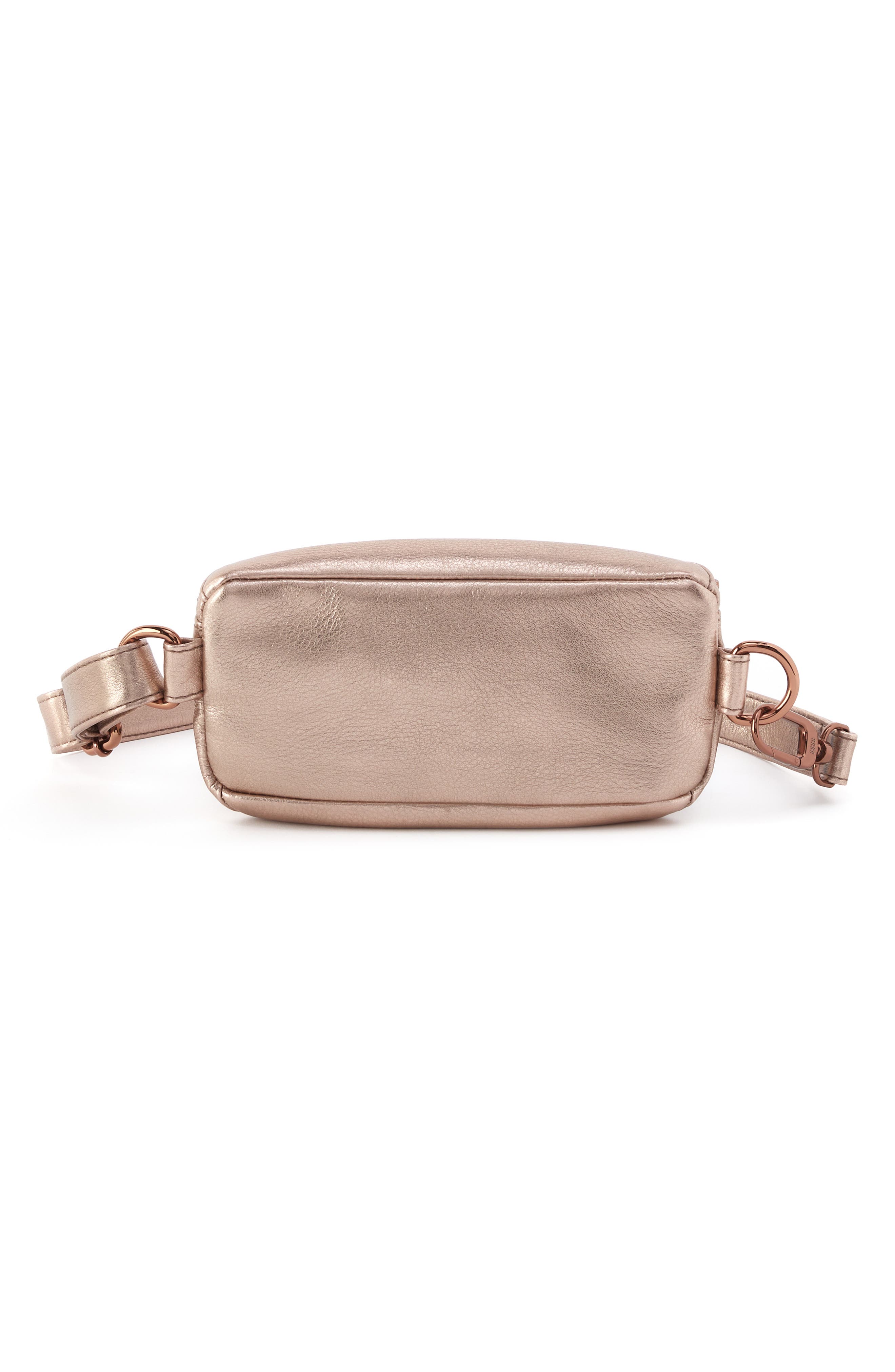 HOBO Fern Leather Belt Bag, Alternate, color, Pink Gold Metallic
