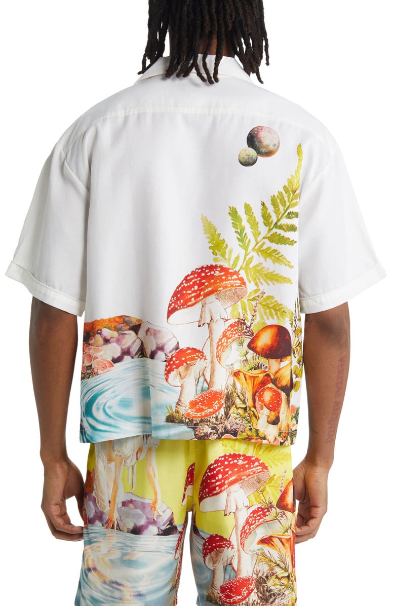 Billionaire Boys Club Ripple Print Short Sleeve Button-Up Shirt, Alternate, color,