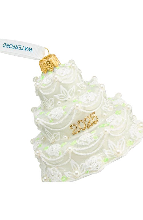Waterford Holiday Heirlooms Our First Cake Glass Ornament In White