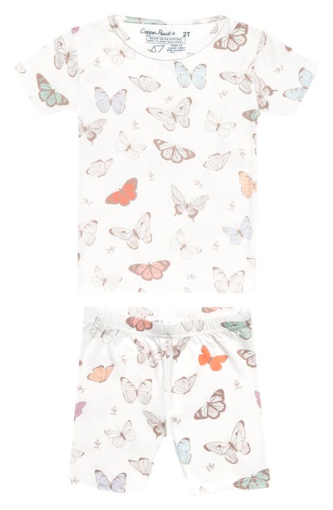 Luna Butterfly Print Fitted Two-Piece Short Pajamas (Baby)
