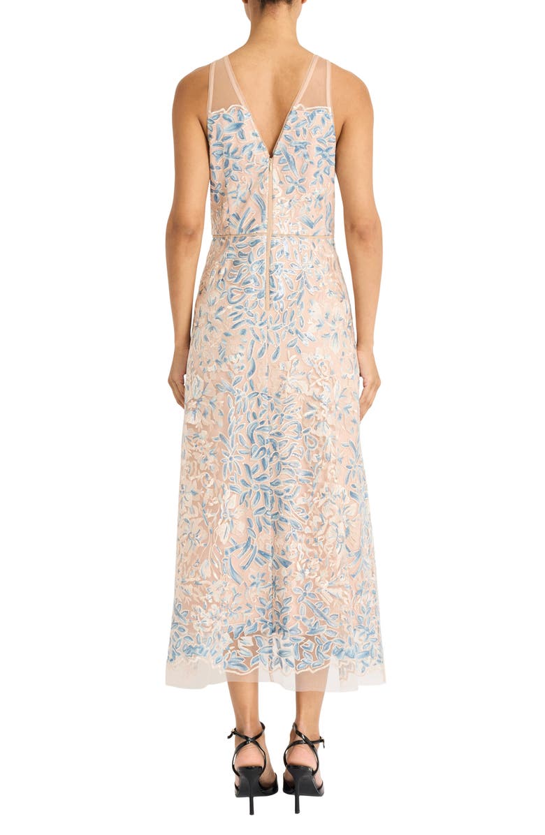 Maggy London Mesh Illusion Gem Gown, Alternate, color, Blue/ Blush