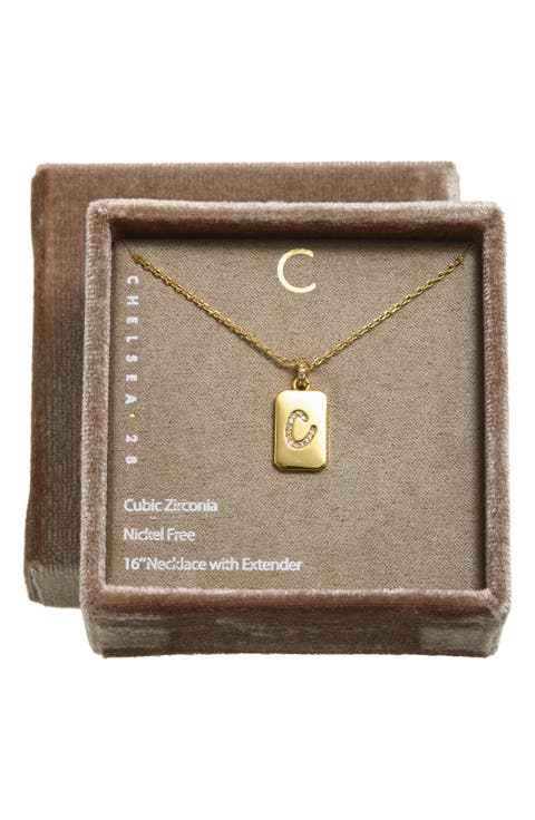 Pav9 Initial Tag Necklace