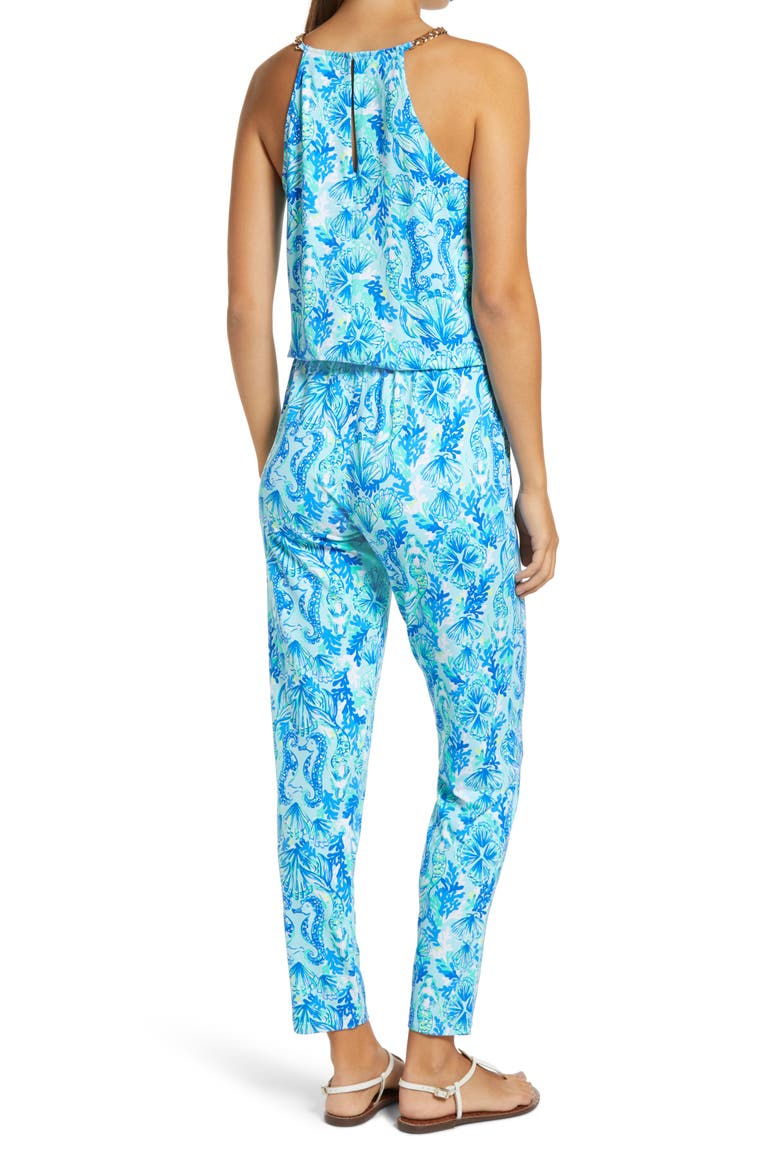 Keeran Sleeveless Jumpsuit, Alternate, color, SEA GLASS AQUA SEEING DOUBLE