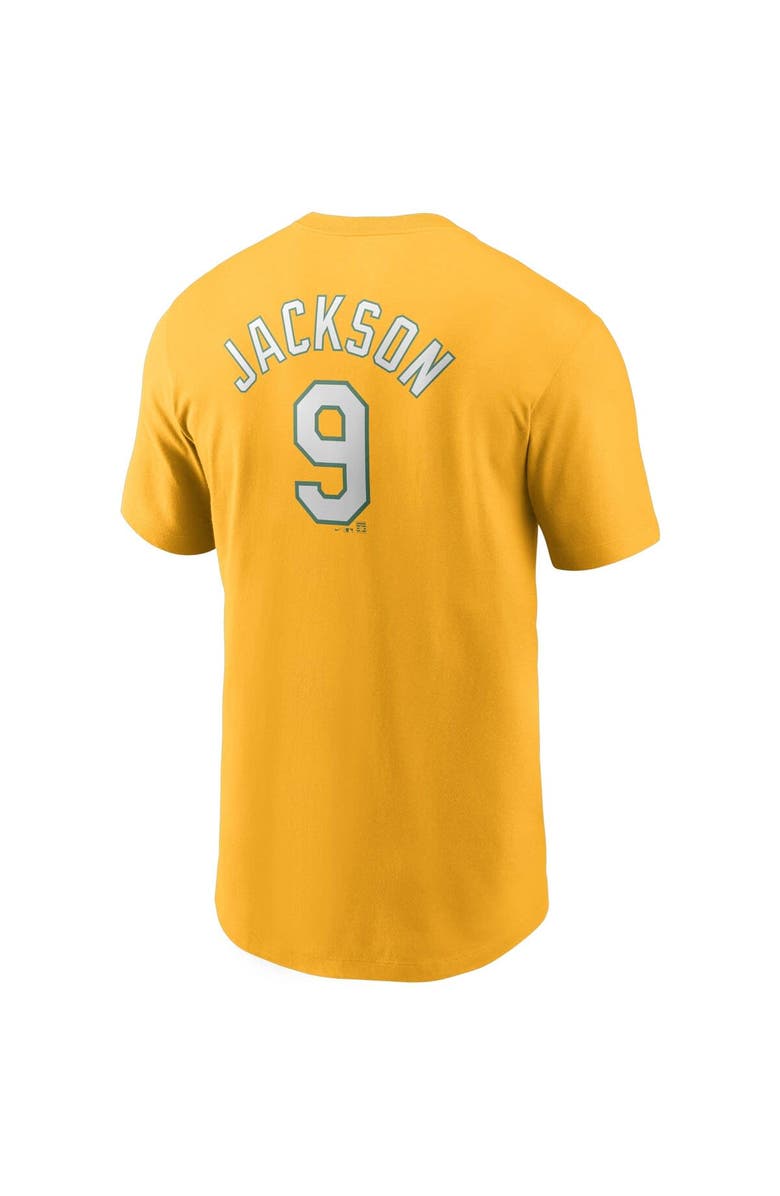 Nike Men's Nike Reggie Jackson Gold Oakland Athletics Cooperstown Collection Name & Number T-Shirt, Alternate, color, 