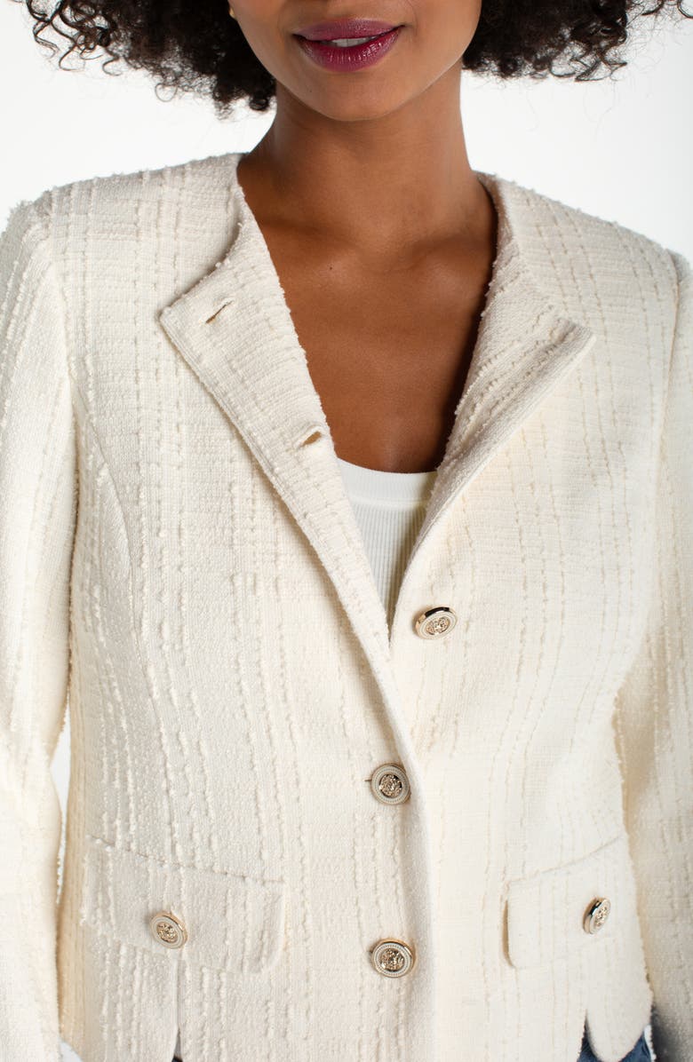 Liverpool Los Angeles Scallop Trim Jacket, Alternate, color, Cream Boucle
