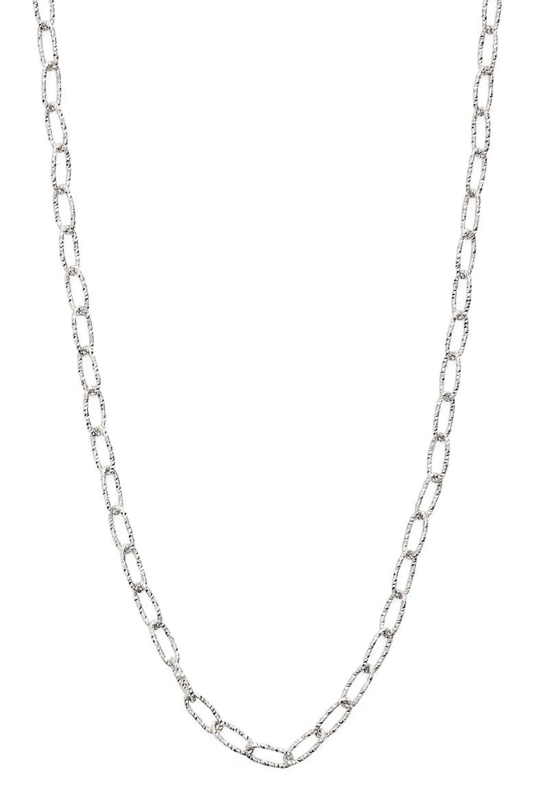Textured Chain Long Necklace (Nordstrom Exclusive), Alternate, color, WHITE GOLD