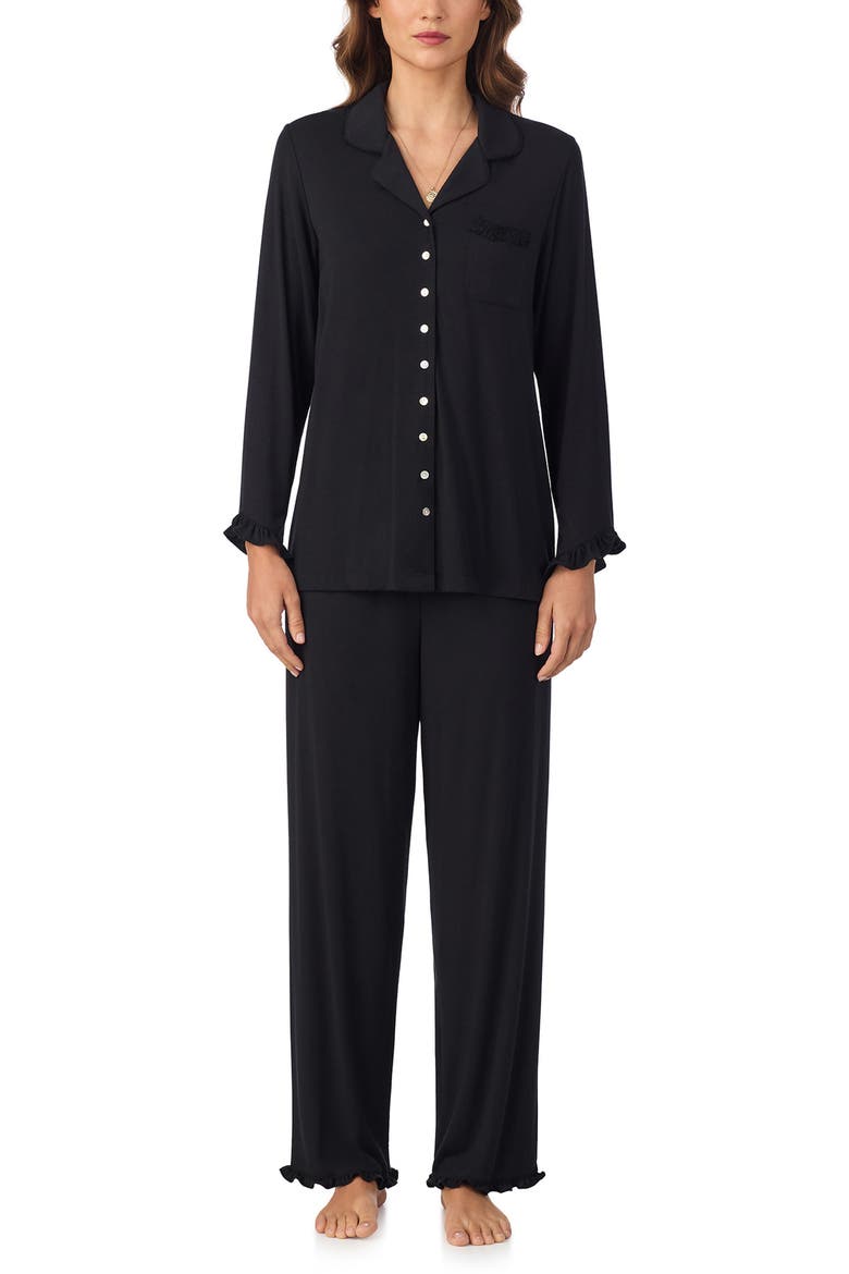 Ruffle Pajamas, Main, color, BLACK