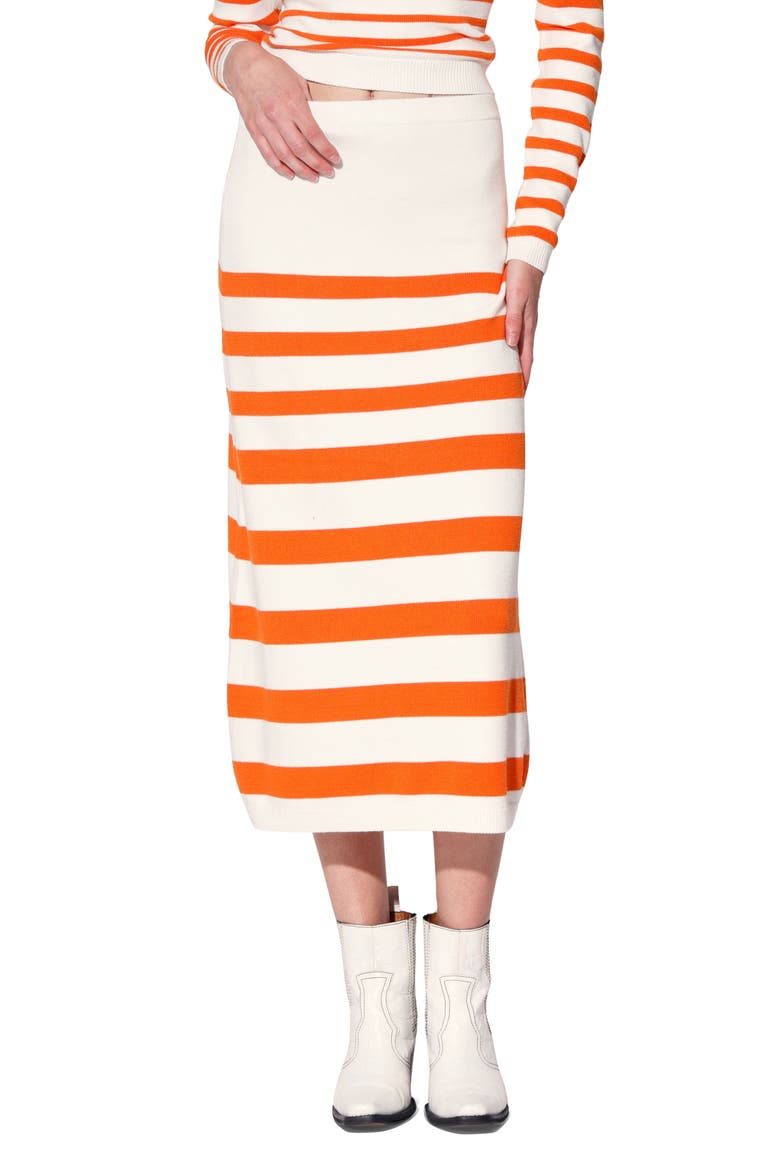 Lidia Stripe Skirt, Main, color, ORANGE CRUISE STRIPE