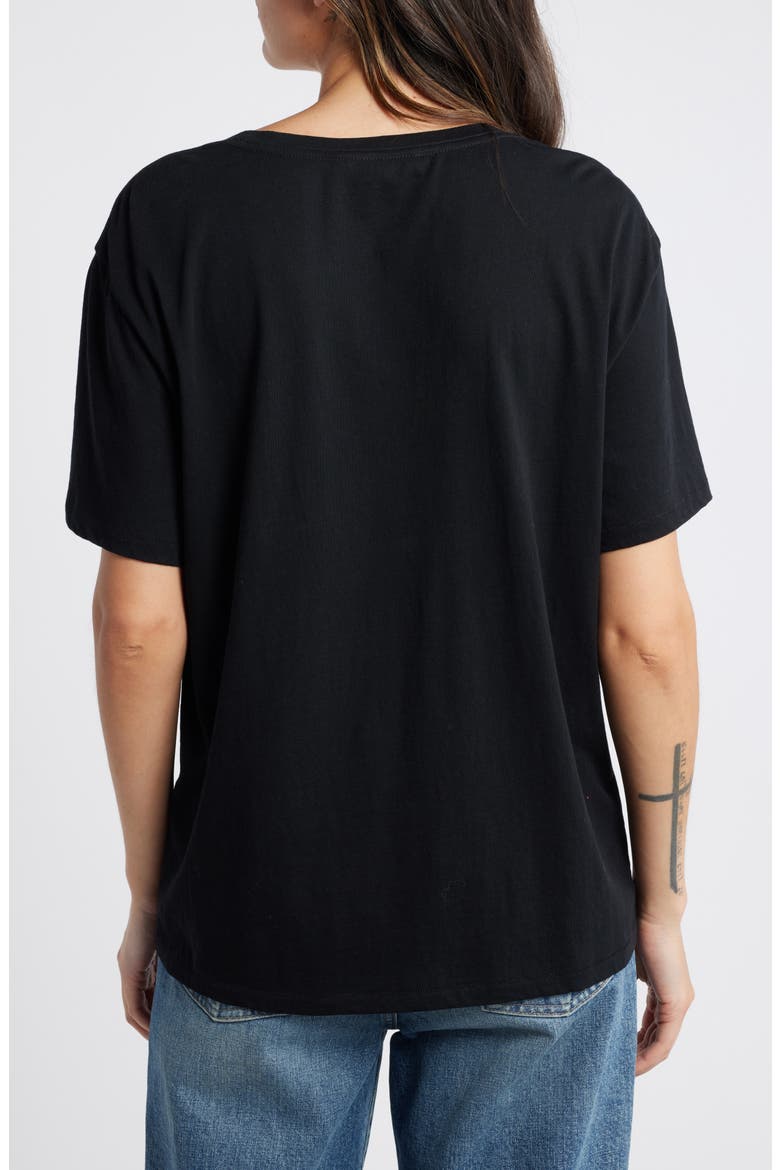 Relaxed Scoop Neck Cotton T-Shirt, Alternate, color, BLACK