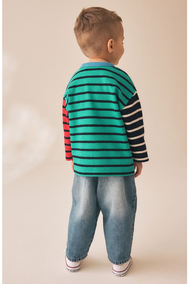 Kids' Colorblock Stripe Jersey Top, Alternate, color, MULTI