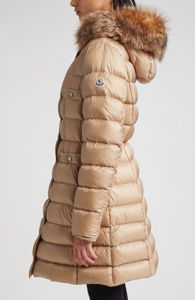 Moncler Hirmafur Quilted Down Coat with Removable Genuine Shearling Trim, Alternate, color, 