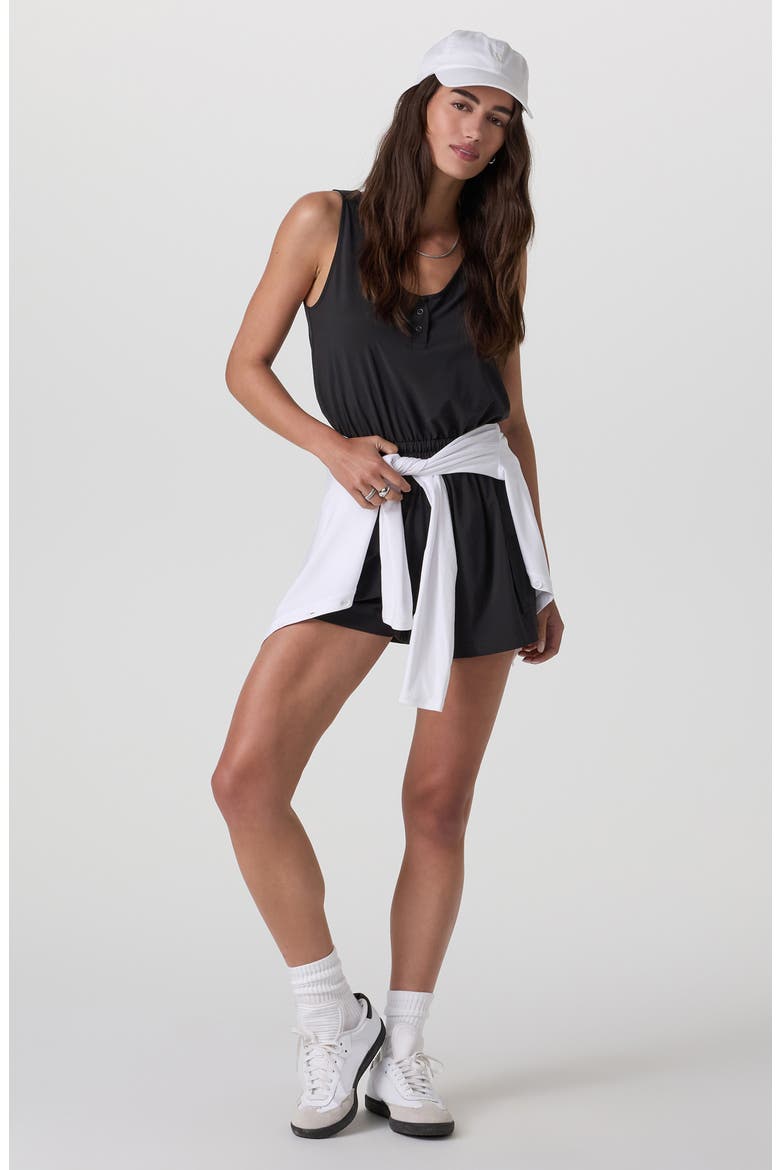 Villa Utility Stretch Romper, Alternate, color, BLACK