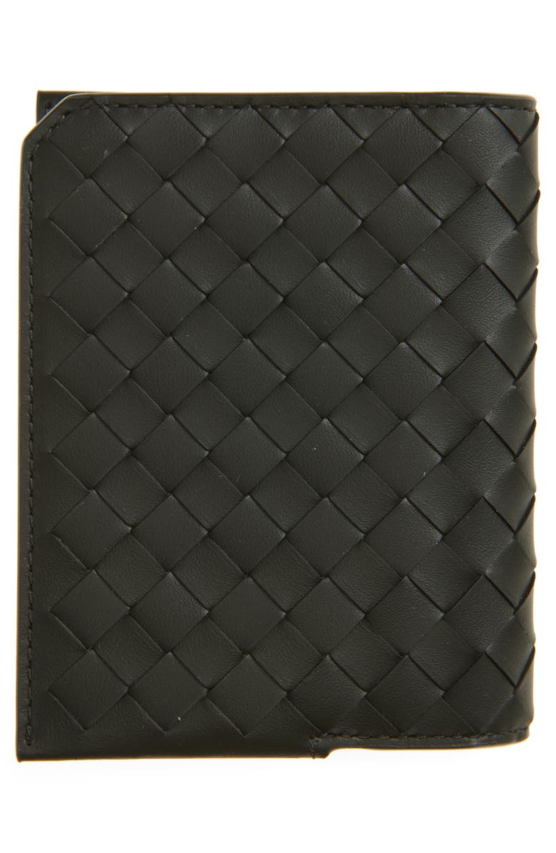 Bottega Veneta Piccolo Intrecciato Leather Bifold Wallet, Alternate, color, 3009 Dark Green-Silver