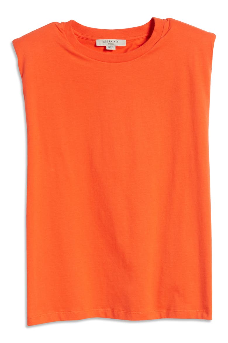Coni Shoulder Pad Cotton Sleeveless Muscle T-Shirt, Alternate, color, RIOT RED