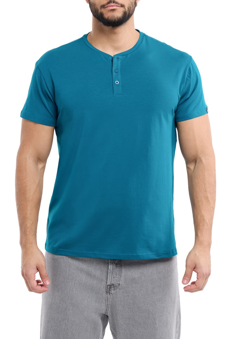 Short Sleeve Henley, Main, color, TEAL