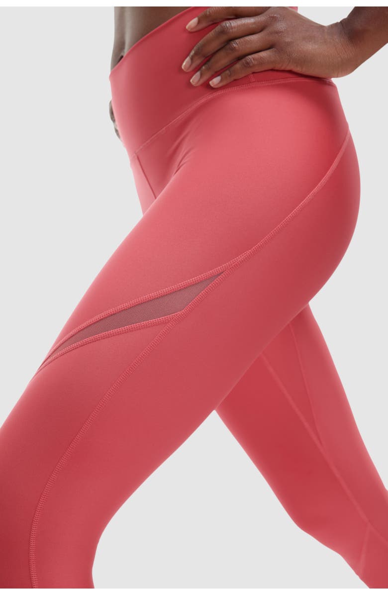 Peloton Endurance Light Mesh Splice High Rise Legging, Alternate, color, Brick Red
