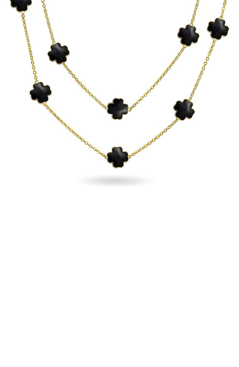 BLING JEWELRY Clover Flower Tin Cup Chain Layered Necklace, Alternate, color, 