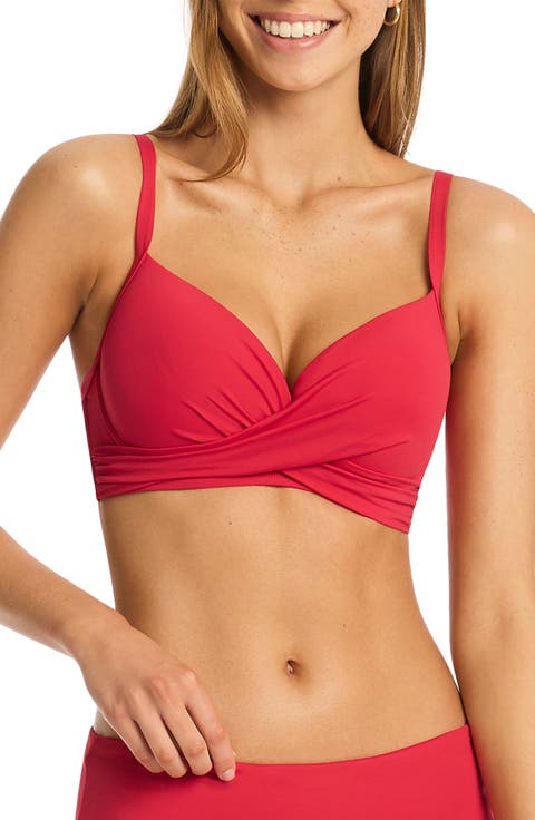 Cross Front D- & DD-Cup Molded Underwire Bikini Top