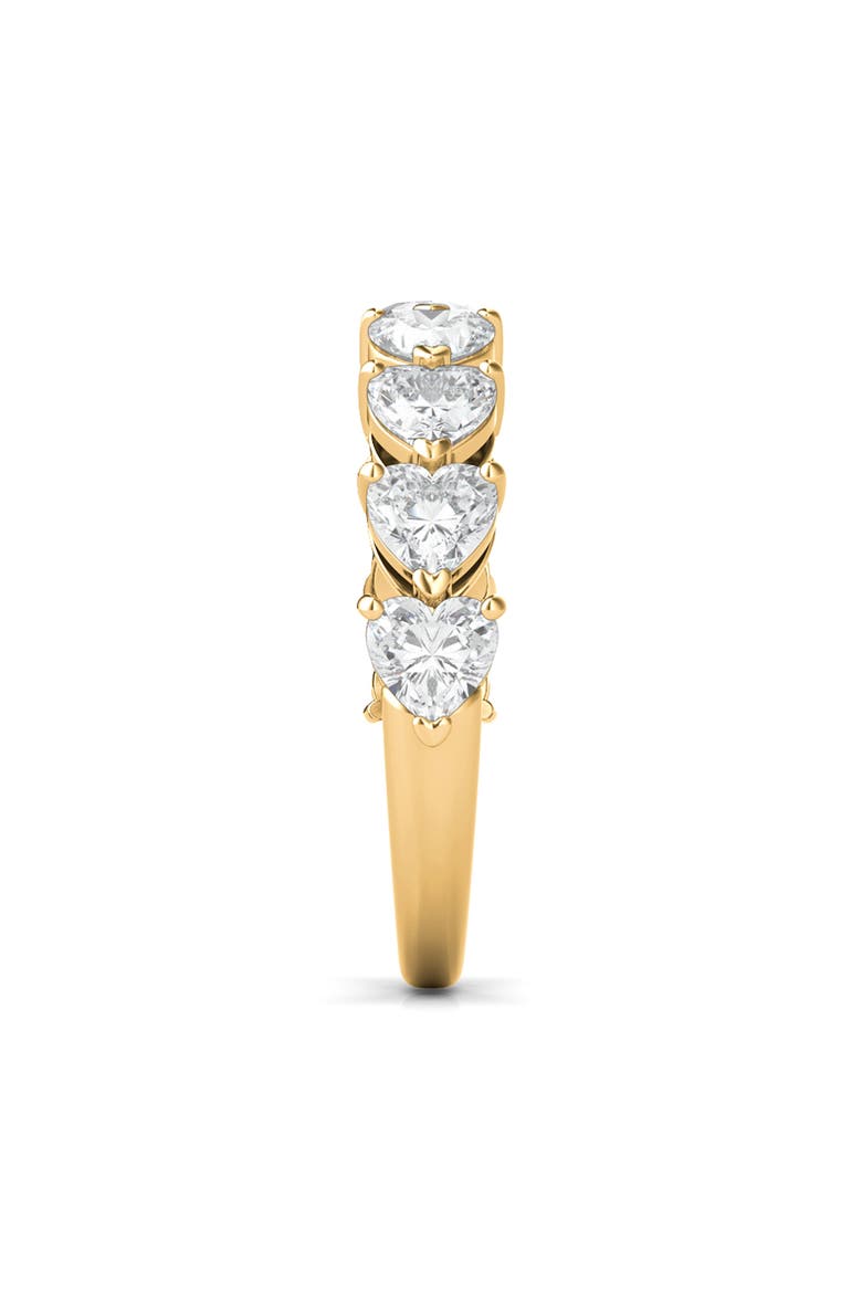 Heart Cut Lab Created Diamond Half Eternity Ring, Alternate, color, YELLOW GOLD