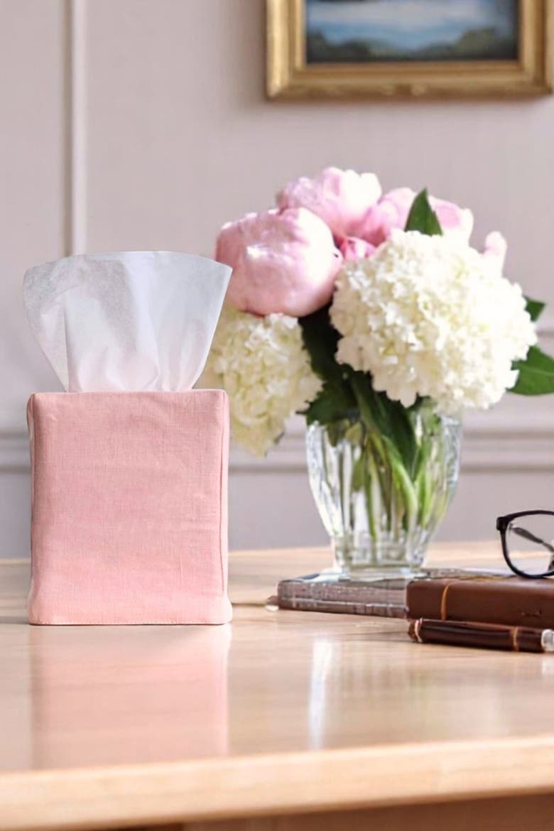 James Tissue Box Cover, Alternate, color, Dogwood