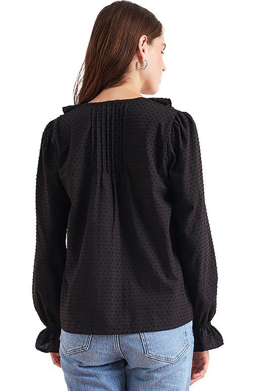 Paneros Clothing Long Sleeve Chloe Swiss Dot Ruffle Shirt