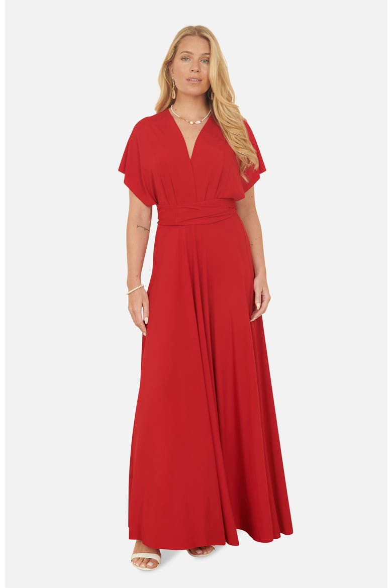 Jersey Stretch Multiway Maxi Dress, Main, color, Red