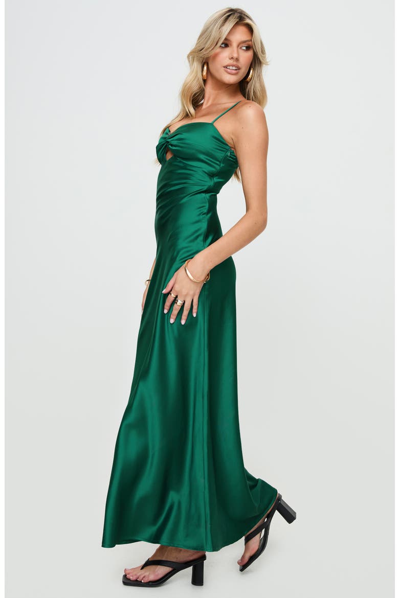 Blackthorn Satin Maxi Dress, Alternate, color, GREEN