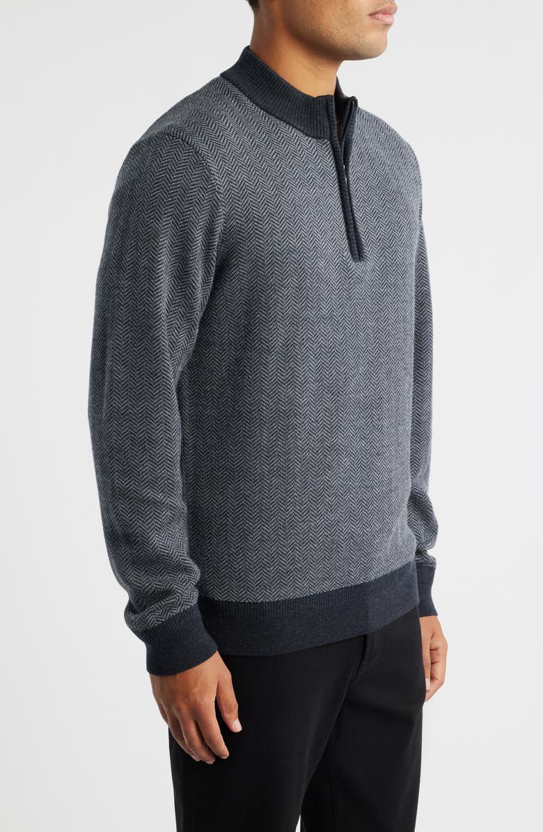 Robert Barakett Grant Merino Wool Quarter Zip Sweater, Alternate, color, Grey