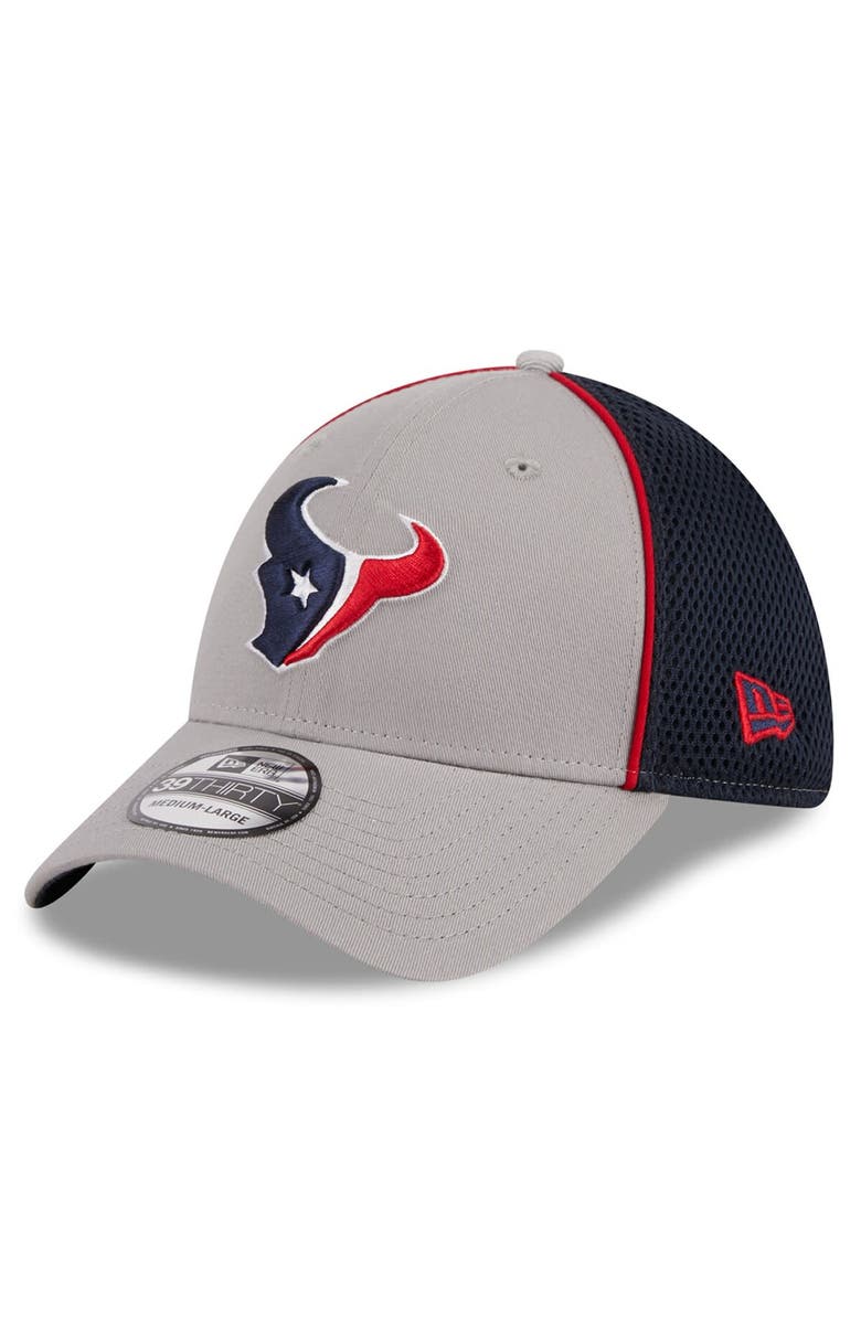 New Era Men's New Era Gray Houston Texans Pipe 39THIRTY Flex Hat, Main, color,