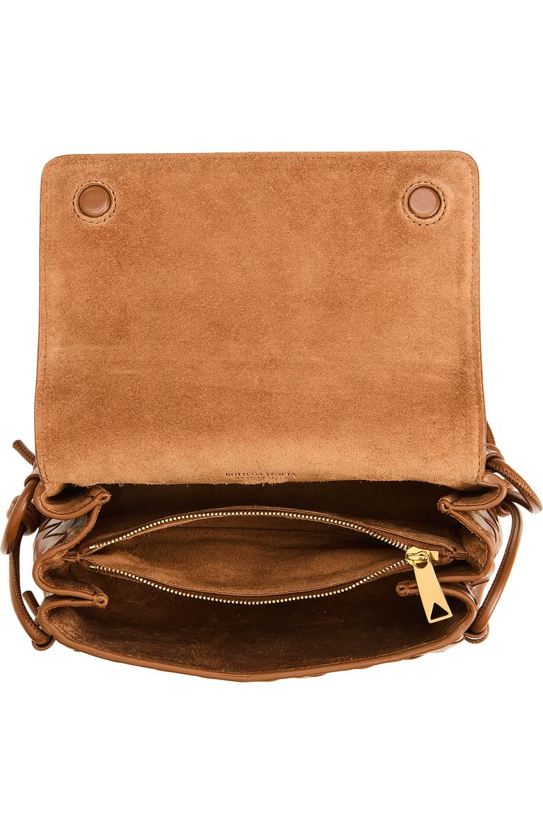 Bottega Veneta Discoteca Intrecciato Leather Crossbody Pouch, Alternate, color, 2376 Tannin-Gold