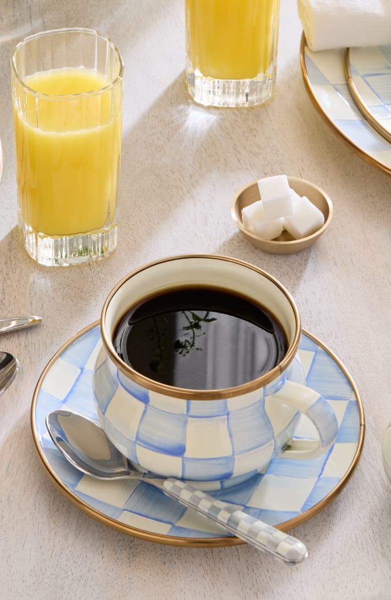 MACKENZIE CHILDS Sky Check Saucer, Alternate, color, Sky Check