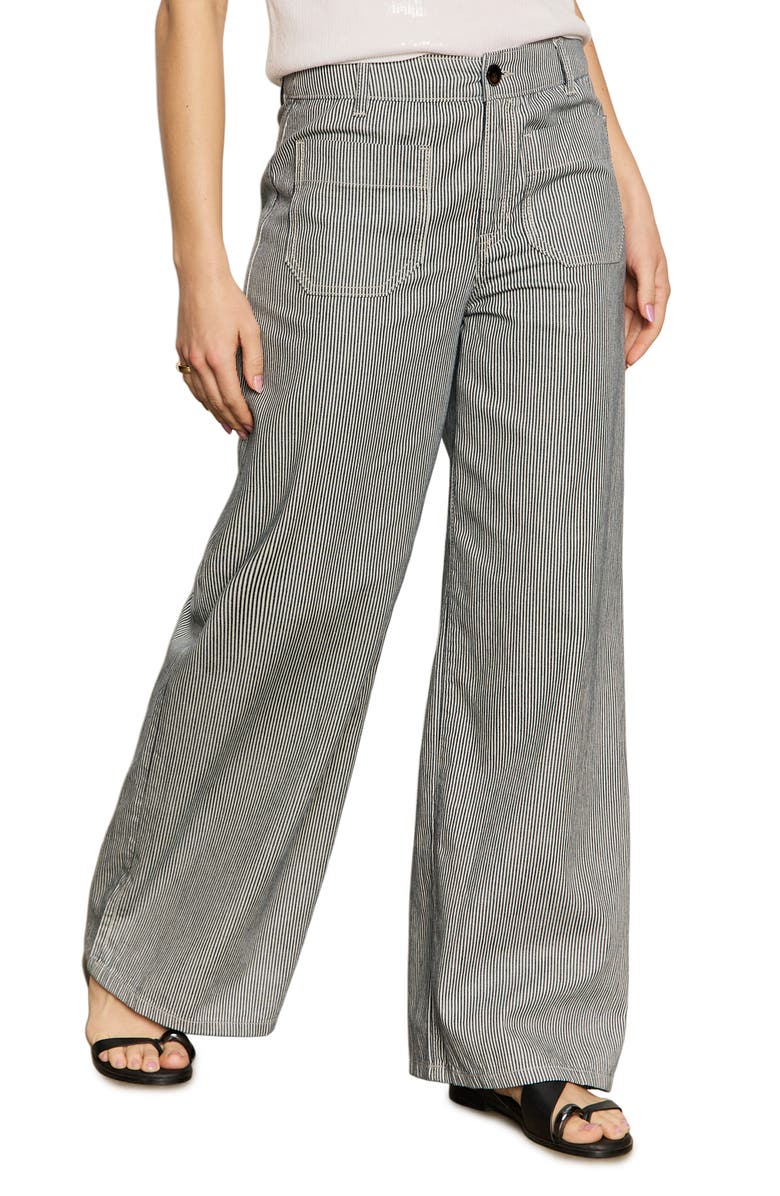 Sanctuary The Marine Stripe Patch Pocket Wide Leg Pants, Main, color,