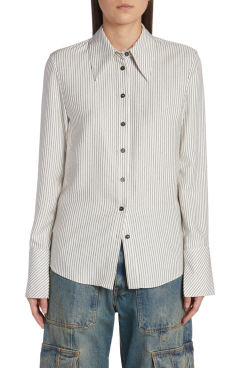Journey Collection Slim Fit Stripe Button-Up Shirt