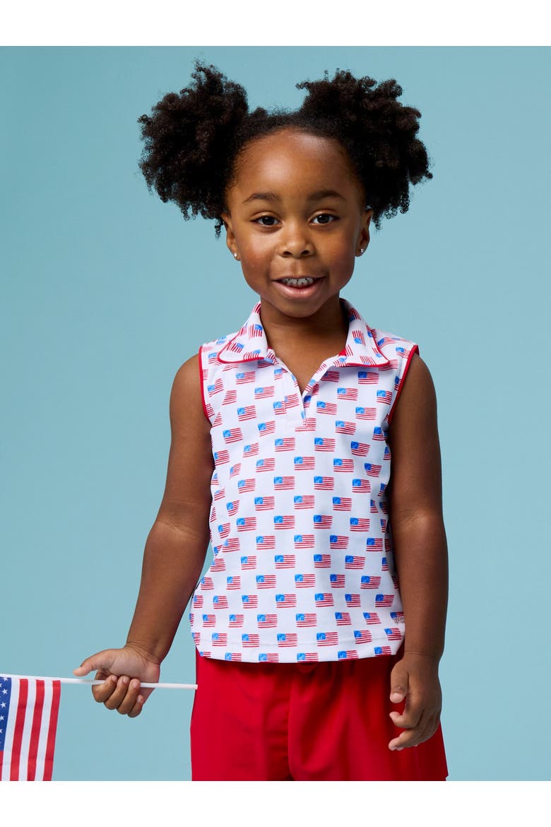 Upf50+ Sleeveless Polo Active Top (toddler, Little & Big Kid), Alternate, color, Freedom Flags