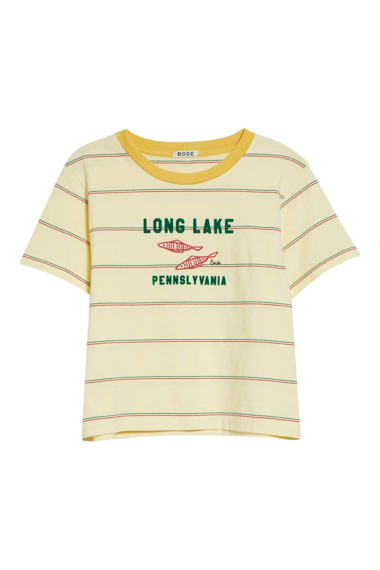 Summertime Stripe Cotton T-Shirt, Alternate, color, YELLOW MULTI