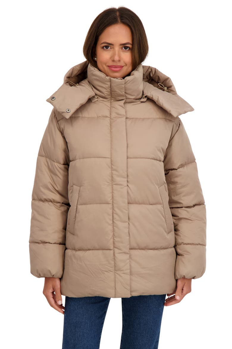 Water Resistant Puffer Jacket, Alternate, color, KHAKI