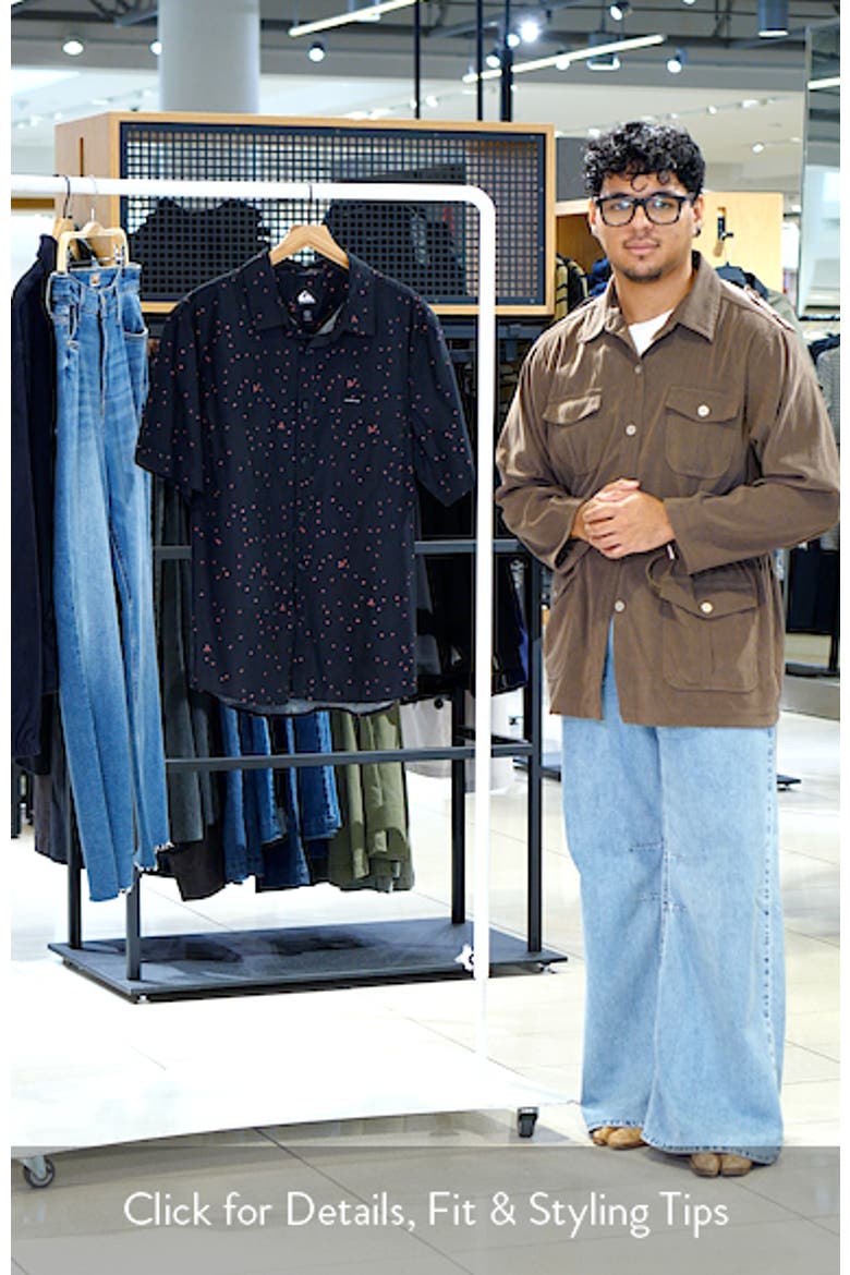 Ditsy Blossom Floral Classic Short Sleeve Cotton Button-Up Shirt video